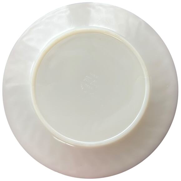 Retro Fire King White Milk Glass Dinner Plate 22K Gold Rim Ovenware - Picture 5 of 12